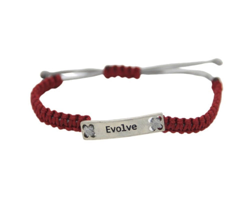 CHAMP Macrame Bracelet EVOLVE - RED/ LIGHT GREY