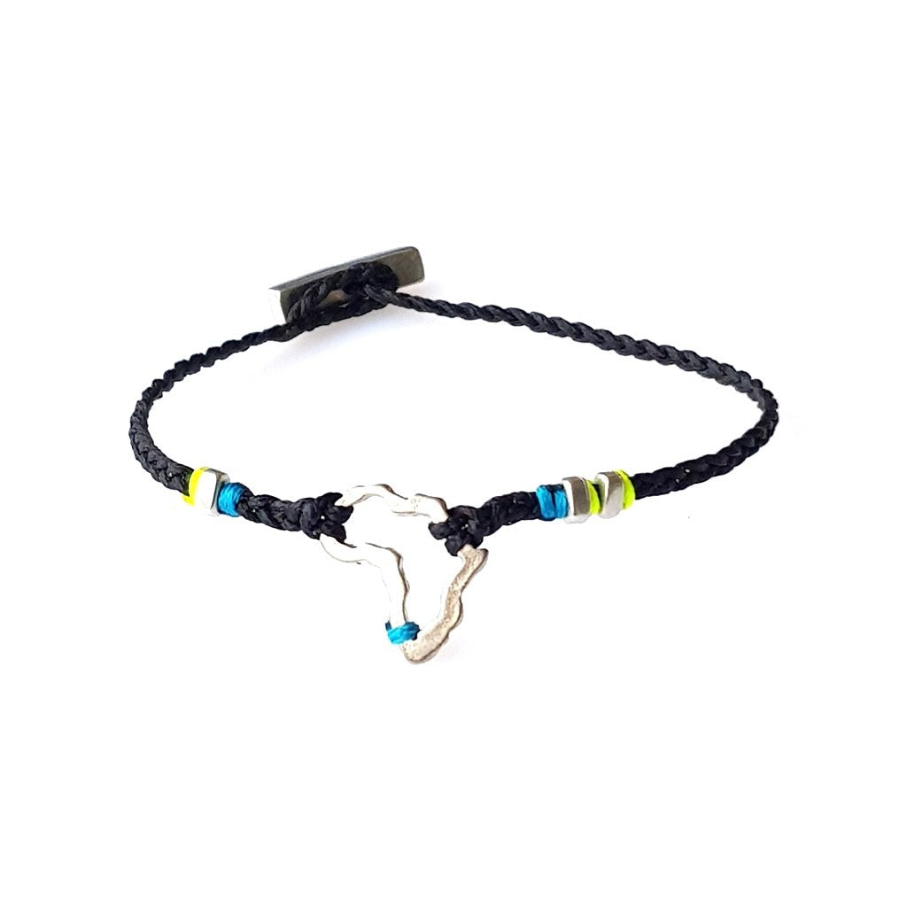 LEGEND Braided Bracelet Africa - Black (Turquoise/Neon Lime) - No Memo