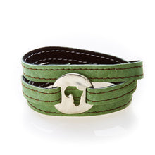 Load image into Gallery viewer, BOLD Reversible suede Bracelet and Choker Africa - Black/Olive Green - No Memo