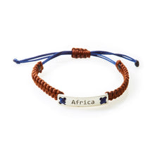 Load image into Gallery viewer, CHAMP Macrame Bracelet Africa - Choc Brown/Navy Blue - No Memo