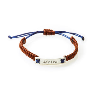 CHAMP Macrame Bracelet Africa - Choc Brown/Navy Blue - No Memo