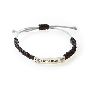 CHAMP Macrame Bracelet Carpe Diem - Black/Light Grey - No Memo