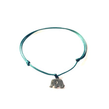 Load image into Gallery viewer, DAINTY Single Thread Bracelet Elephant - Emerald - No Memo