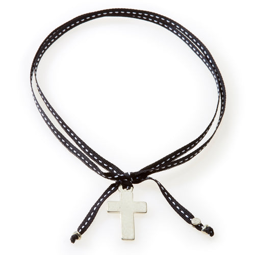 FEISTY Ribbon Necklace & Choker Cross - Black - No Memo