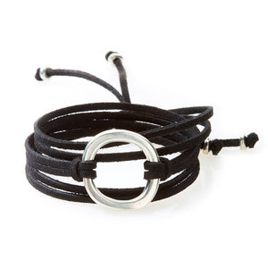 FIERCE Versatile faux suede Bracelet, Necklace & Choker 1 Circle - Black - No Memo
