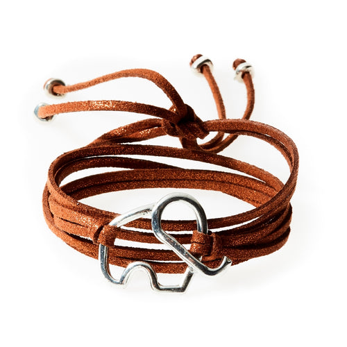 FIERCE Versatile faux suede Bracelet, Necklace & Choker Elephant - Bronze Shi - No Memo