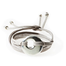 Load image into Gallery viewer, FIERCE Versatile faux suede Bracelet, Necklace &amp; Choker Round Disk - Silver S - No Memo