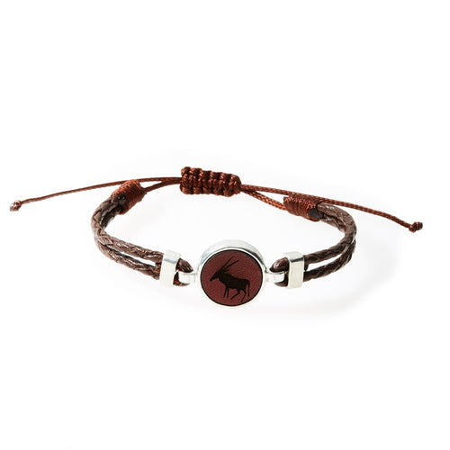 HUNK Braided leather Bracelet Oryx - Dark Brown - No Memo