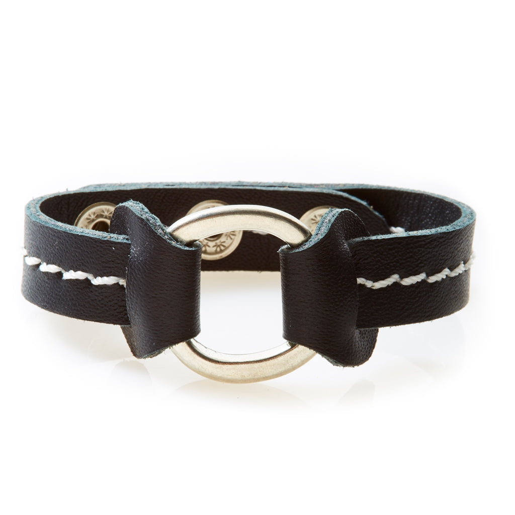 STUD Leather Bracelet with studs Black - No Memo