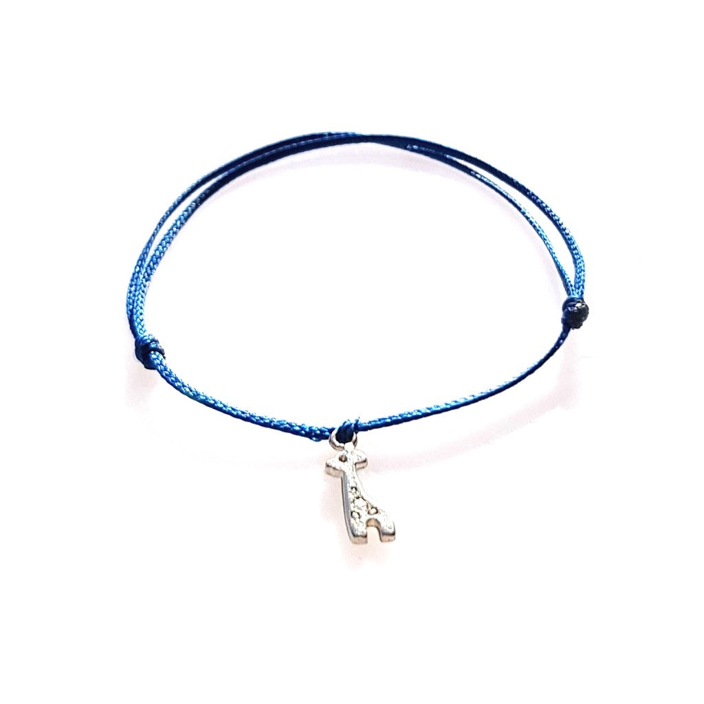 DAINTY Single Thread Bracelet Giraffe - Navy Blue - No Memo