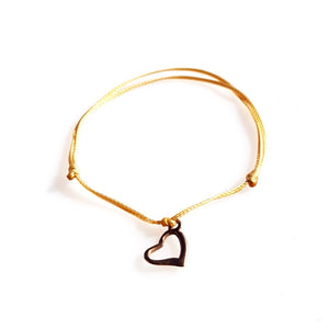 DAINTY Single Thread Bracelet Heart - Beige - No Memo