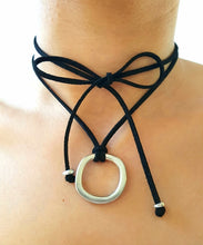 Load image into Gallery viewer, FIERCE Versatile faux suede Bracelet, Necklace &amp; Choker 1 Circle - Black - No Memo