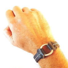 Load image into Gallery viewer, STUD Leather Bracelet with studs Dark Grey - No Memo